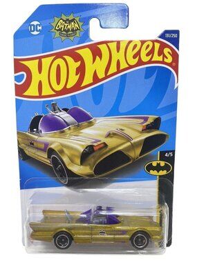 Hot Wheels TV Series Batmobile #4/5, Gold Colored, Collectible Hot Wheels, NWB